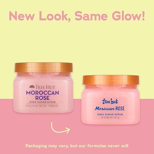 Tree Hut Moroccan Rose Shea Sugar Scrub, Exfoliating & Hydrating Body Scrub with Shea Butter & Essential Oils, Smooth & Soften Skin, 18 oz thumbnail 2