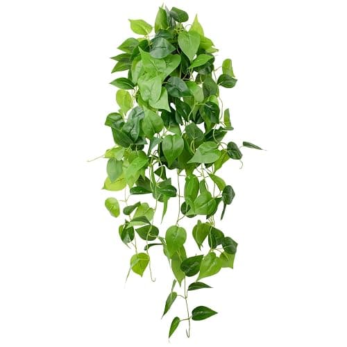 LOYWREE 35.4in Artificial Plants in Black Pot Realistic Fake Hanging Potted Greenery with Faux Ivy Vine & Pothos - Ideal for Shelf, Home, Office, Indoor & Outdoor Garden Decor - Image 1