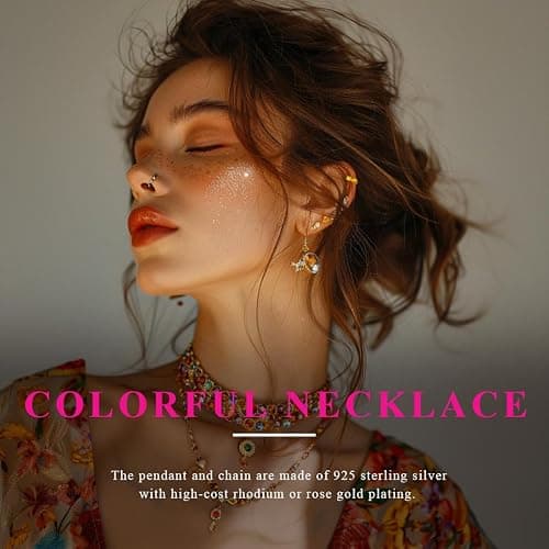 ACEDRE Colorful Crystal Choker Necklace Sparkly Rhinestone Chokers Necklaces Gold Chain Party Prom Neck Jewelry for Women thumbnail 7