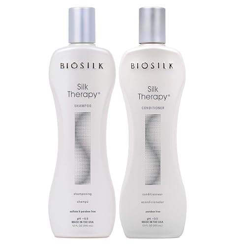 BioSilk Silk Therapy Duo Set Shampoo & Conditioner, Gentle Cleansing Haircare For Amazing Shine, Sulfate, Paraben, & Cruelty-Free, 12 Oz (Pack of 2) - Image 1