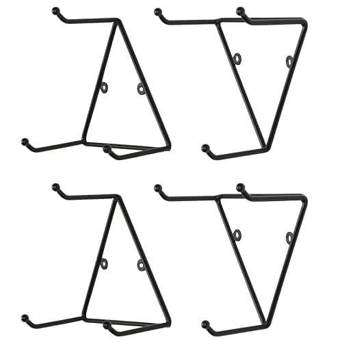 MyGift Matte Black Metal Triangular Coffee Mug Holder Wall Mount Display Rack Mug Organizer with 3 Hooks, Set of 4 thumbnail 7