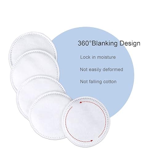 MSQ Cotton Rounds (300 Count), Makeup Remover Pads, Face Cotton Pads, Facial Cleansing Round Cotton Pads, Lint-Free thumbnail 3