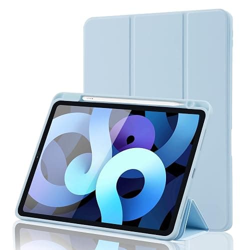 Hülle für iPad Air 7 11 Zoll 2025 M3/Air 6 2024 M2/Air 5/4 2022 2020 10,9 Zoll mit Stifthalter, Magnet-Trifold Hülle mit iPencil 2. Gen Aufladen, Auto Schlafen/Wachen, Leichter TPU Schutz, Hellblau - Image 1