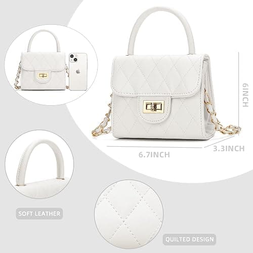 Qiuhome Toddler Purse Little Girl Purse Childrens Purses Little Girls Handbag (White) thumbnail 4