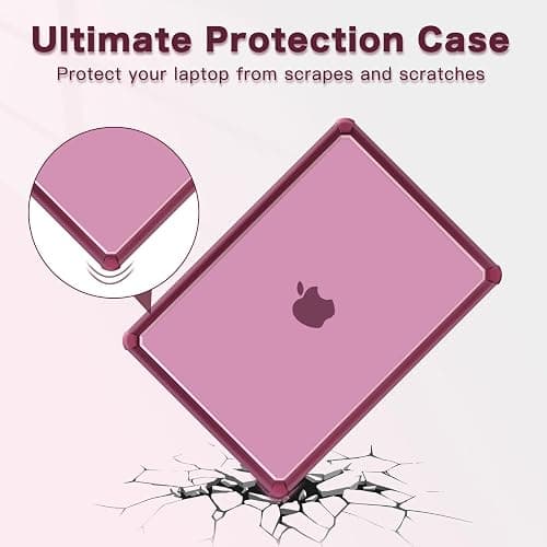 MOSISO Compatible with MacBook Air 13 inch Case 2025 2024 2023 2022 M4 A3240 M3 A3113 M2 A2681,Anti-Cracking Heavy Duty TPU Bumper Hard Case&Keyboard Skin&ScreenFilm for MacBook Air 13.6, Wine Red thumbnail 3