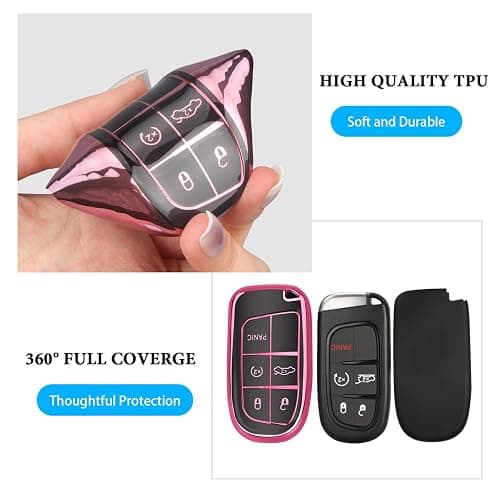 MILD EAST for Jeep Key fob Cover with Keychain, Soft TPU Full Cover Protection thumbnail 4