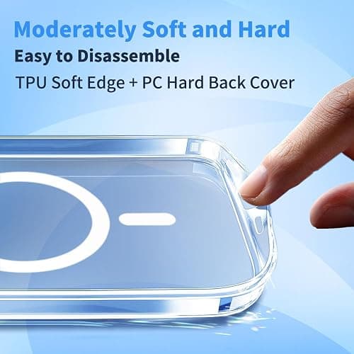 TEOPHA Magnetic Clear Case for iPhone 14 Pro (6.1-Inch) Compatible with MagSafe, Shockproof Anti-Scratch Phone Bumper Cover for iPhone 14 Pro - Clear thumbnail 6