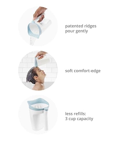 Skip Hop Baby Bath Rinse Cup Wave Tear Free Waterfall Rinser White Age 0+ thumbnail 3