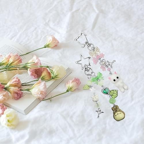 Safe Zone Playpen Keychain, Gifts for Animal & Anime Lovers, Y2K Heart Bow Pendant, Women Girls Kawaii Bag Charm thumbnail 8