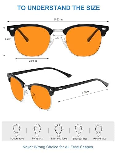 NSSIW Blue Light Glasses for Men and Women, Advanced Computer Gaming Glasses, Semi Rimless Glasses with Blue light Blocking thumbnail 5