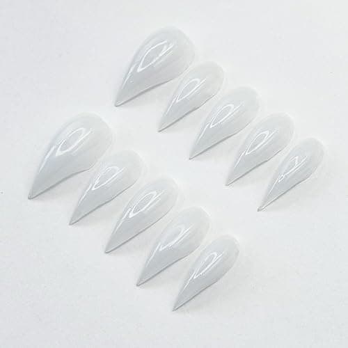 10 Pcs Handmade Press on Nails Short Curved Unique Stiletto Eagle Claw Acrylic Fake Nail with Dragon Claw Design Thickened Goth Nails Press Ons Full Cover Reusable Glue on Nail for Women（S） thumbnail 6