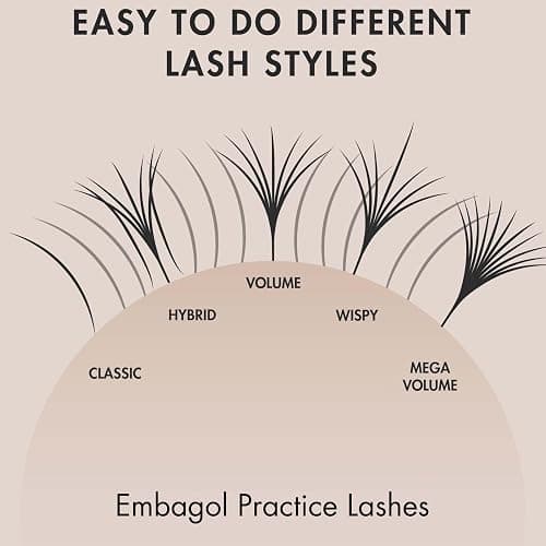 Embagol Lash Extension Practice Kit, Eyelash Extension Training Kit for Beginners, Professional Eyelash Mannequin Head Set with Practice Lashes Lash Supplies thumbnail 3