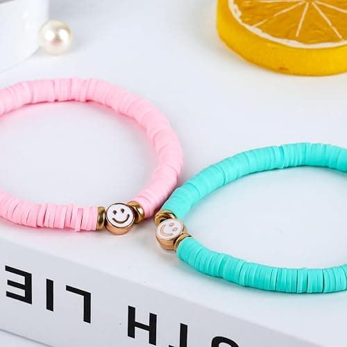 JIASHUYEYE Preppy Bracelets for Teen Girls - Stackable Boho Surfer Friendship Bracelets Set for Little Girls & Women thumbnail 8