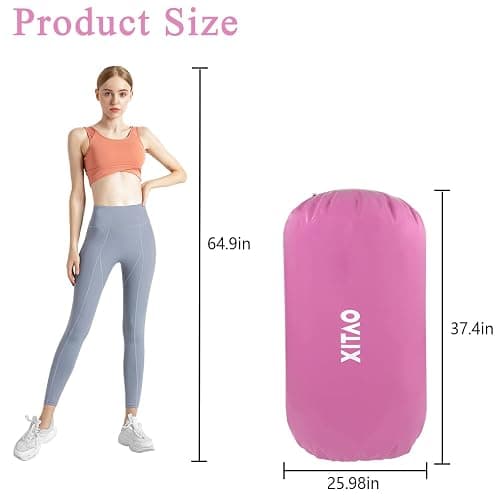 XITAO Air Roller Gymnastics Barrel Inflatable Tumbling Roller Air Mat, Barrel Back Somersault Backbend Trainer Equipment with Electric Air Pump for Backhandspring Training Yoga Cheerleading, 37.4"x25.0" thumbnail 5