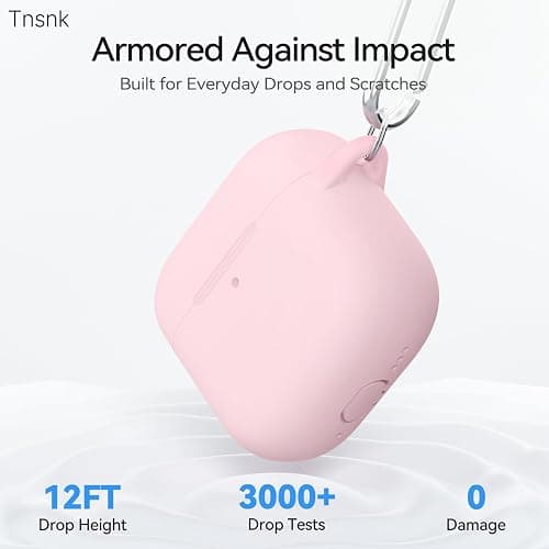 TNSNK for AirPods 4 Case Pink with 3-in-1 Cleaner Kit & Keychain, Skin-Soft Silicone 360° Full Protection iPod 4 Case Cute Compatible with Apple Airpods 4th Gen 2024 Cover for Women Girly, Lightpink thumbnail 5