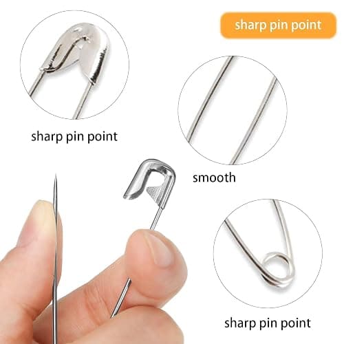 720 Pcs 3 Colors Safety Pins 4 Sizes Strong Safety Pins with Storage Box Assorted for Craft Sewing Art Clothes Jewelry Making(Gold, Black, Silver) thumbnail 3
