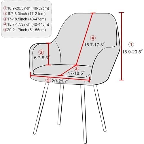 ZHUIYUAN Velvet Stretch Chair Slipcover with Arms, Elastic Chair Cover Protector for Office Computer Chair, Vanity Stool, Wingback Dining Chair for Home Kitchen Living Room thumbnail 2