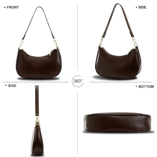 Shoulder Bags for Women Leather Cute Hobo Tote Handbag Under the Arm Purses Mini Clutch Purse with Zipper Closure thumbnail 6