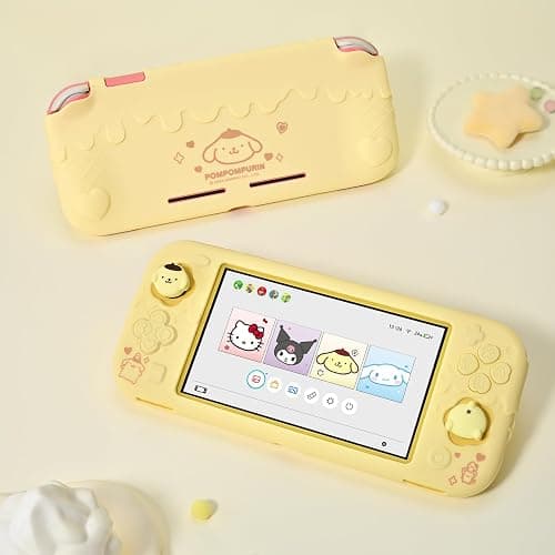 Kuitmor Protective Case for Switch Lite,Kawaii Switch Cover Case,Anti-Scratch Soft Silicone Protective Shell for Switch Lite 2019 with 2 Thumb Grip Caps - BDG thumbnail 6