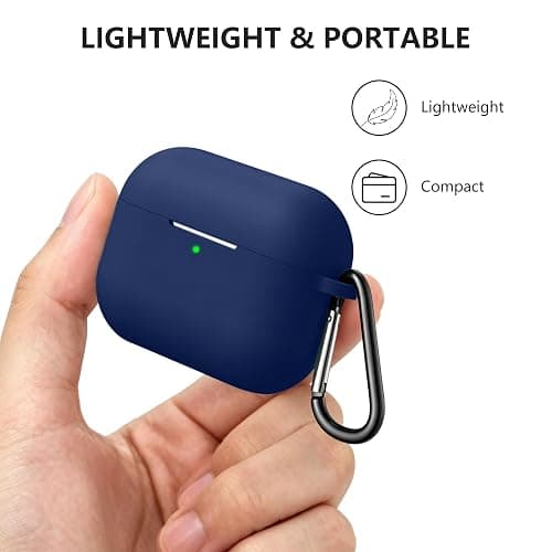 Lerobo for AirPods Pro 3 Case,Durable Soft Silicone Cover, Midnight Blue | with Keychain Accessories for Women Men,for Apple AirPods Pro 3rd Generation 2025,360° Protection,Scratch-Proof,LED visible thumbnail 9
