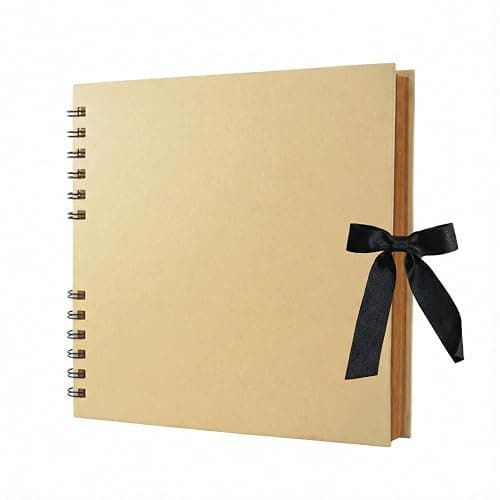 Scrapbook Album, 8 x 8 Inch Scrap book, 60 Brown Blank Pages Scrapbooks, Hardcover Photo Album Scrapbook, Kraft Paper Memory Book, Traveling, Birthday & Holiday Gifts. - Image 1