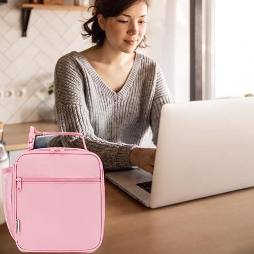 GYEUKHAM Lunch Box for Kids Boys Girls Men Women, Insulated Small Soft Cooler Lunch Bag Kit for School Work Picnic Travel - Reusable Portable lunchbox, Pink thumbnail 8
