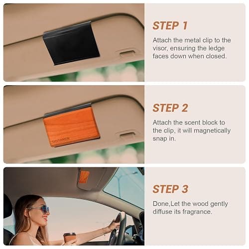 Car Air Freshener, Wood Air Freshener, Car Odor Eliminator for Visor Clip, 3-Pack Variety Scent Refill, Long Lasting - CLIP INCLUDED (Cabana-Pine-Orchard) thumbnail 5