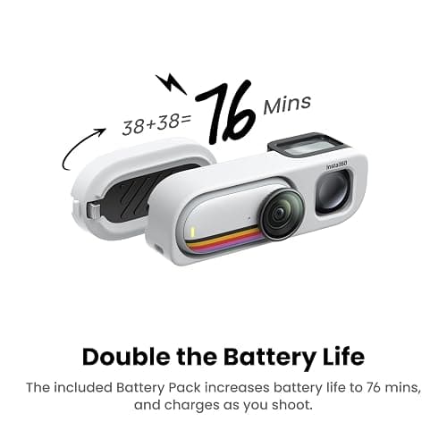 Insta360 GO 3S Retro Bundle Special Edition 64GB White - Small 4K Vlogging Camera, Hands-Free POV Cam, Retro Filters, 4K30fps, Extra Bttery, Lightweight Wearable Vlog Camera for Street & Daily Shots thumbnail 7