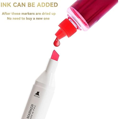 WELLOKB Alcohol Markers, 80 Colors Dual Tip Blender Art Markers for Coloring, Illustrations, and Sketching, Coloring marker for Book Painting (80PCS-White) thumbnail 5