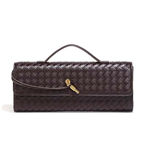 JYG Woven Handbag for Women Fashion Evening Shoulder Bag PU Leather Handmade Clutch Purse Casual Crossbody Bags 2024 - Image 1