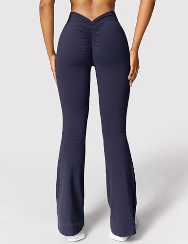 YEOREO High Waist Scrunch Flare Leggings Yoga Pants thumbnail 2