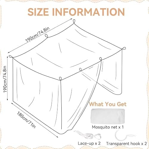COZFUR Mosquito Net for Bed Mosquiteros Cameros para Cuba One Side Opening White Bed Canopy Netting for Bedroom Camping Outdoor Travel (L75 X W71 X H75 Inch) thumbnail 2