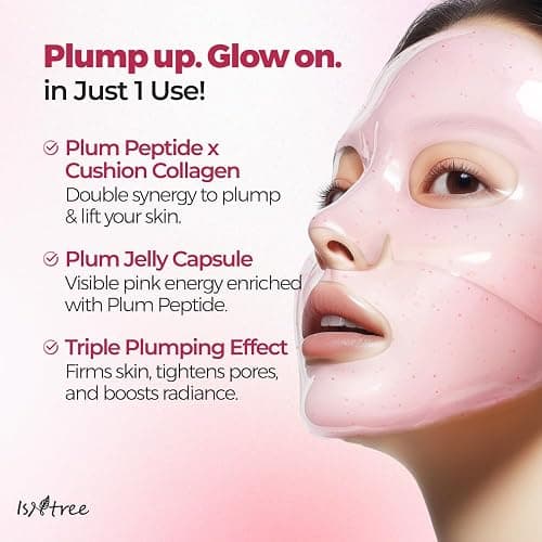 IsNtree Plum Peptide Plumping Gel Mask 30g x 4 Sheets | Korean Skincare | Cooling Gel Mask for Hydration & Firming | Peptides + Plum Extract thumbnail 2