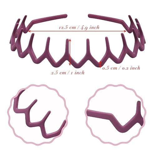 Duufin 12 Pieces Plastic Zig Zag Headbands with Teeth Sharks Tooth Headband Wave Comb Non Slip Headband Colorful Teeth Headbands for Girls and Women thumbnail 2