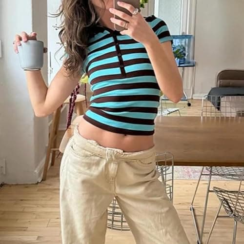 Vintage Alt Graphic Tees Y2k Grunge Polo Shirts Teen Girls Women Whimsy Twee 2000s Short Sleeve Collared Tops thumbnail 5