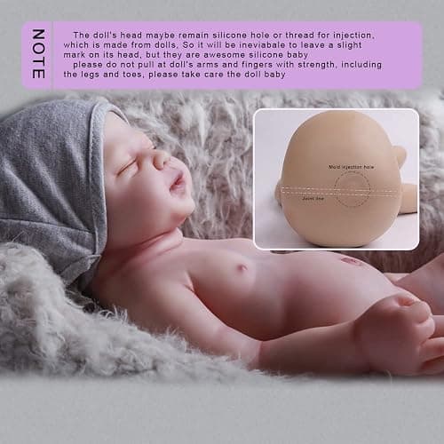 SERENDOLL 18.5 inch Realistic Full Silicone Baby Doll Can Drink Water, Lifelike Reborn Baby Dolls, Toy, and Collectible Bald Boy (Drinkable Boy) thumbnail 9