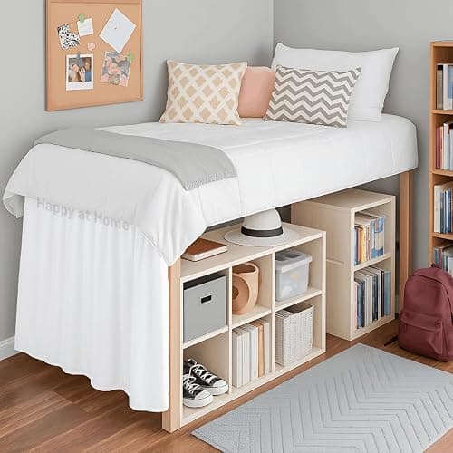Twin XL Bed Skirt for College Dorm – Extra Long 42” Drop – Ruffled White Dust Ruffle – Soft Microfiber Bed Skirt for Dorm Room Twin XL Beds - Twin XL - 42" Drop - White thumbnail 4