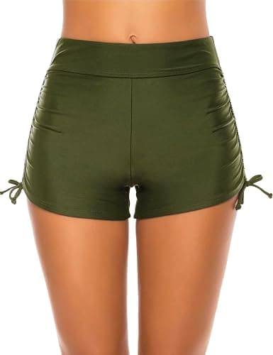 Lecieldusoir Women's Swim Shorts High Waisted Bathing Suit Bottoms Swimsuit Boy Shorts Swimwear Bikini Board Shorts - Image 1