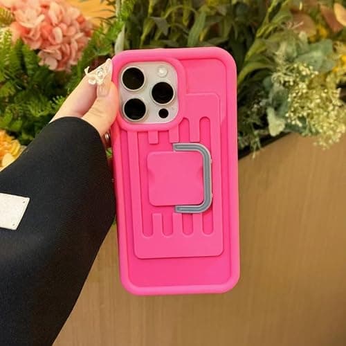 QoKcoahn Storage Box Phone Case for iPhone 16,Creative Box Crossbody Phone Case with Adjustable Long Shoulder Strap Funny Kawaii Anti Fall Soft Silicone Protector Rose Red - iPhone 16 - Rose Red thumbnail 2