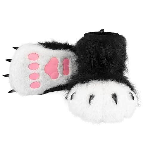 hbbhml Animal Fuzzy Slippers Bear Cat Wolf Dog Fox Fursuit Feet Paw Claw Shoes Furry Boots Costume Accessories for Adult Kids | Animal, Furry, Costume, Boots, Shoes, Paw, Claw, Bear, Cat, Wolf - Image 1