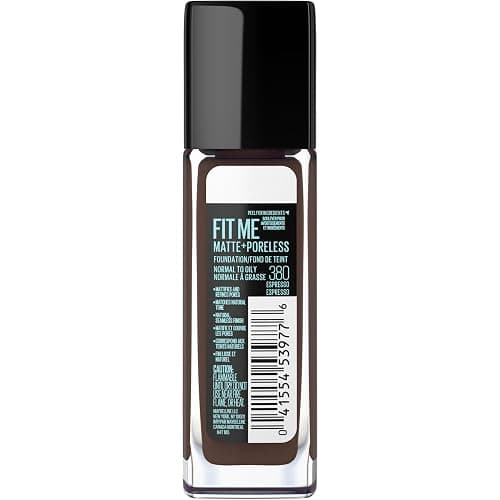 Maybelline Fit Me Matte + Poreless Liquid Oil-Free Foundation Makeup, For Normal to Oily Skin, Medium Coverage, Breathable & Lightweight, Non-comedogenic, Shade: Espresso (Packaging May Vary) thumbnail 6