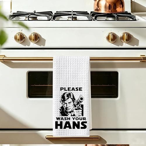 Please Wash Your Hans Kitchen Towels 14x24 Inch, S Wars Dish Towel | Waffle Weave Hand Cloth Tea Towel, Funny Kitchen Accessories, Geek Home Kitchen Bathroom Decor, Housewarming Gifts thumbnail 5