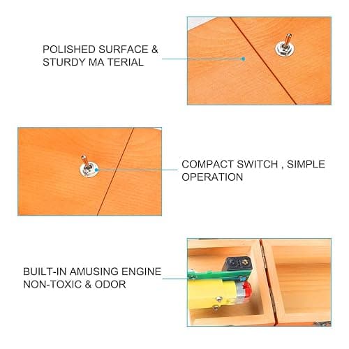 Calary Useless Box Turns Itself Off In Wooden Storage Box Alone Machine Fully Assembled in Box Gifts for Adults and Children thumbnail 7