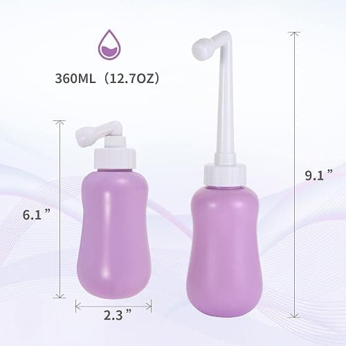 Peri Bottle for Postpartum Care for Perineal Recovery and Cleansing After Birth 12.7 OZ Color: Purple thumbnail 2