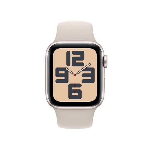 Apple Watch SE (2nd Gen) (GPS, 40mm) Starlight Aluminum Case with Starlight Sport Band, S/M (Renewed) thumbnail 2