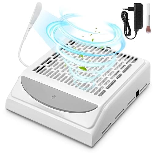 Yulado Aspirateur Ongles Professionnelle 100W, 5000RPM Aspirateur Manucure Blanc, Convient Aux Salons De Manucure Et Aux Particuliers Aspirateur De Table Poussiere Ongle - Image 1