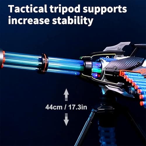 FEIDAMA Gatling Toy Gun for Kids, Soft Foam Bullets, 10-13m Range, 60 Darts, 360 Rotation, Blue thumbnail 5