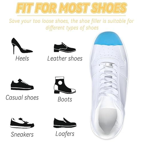 YISYFOOT Shoe Filler for Too Big Shoes, Inserts to Make Shoes Smaller, Toe Filler Cushion Inserts for Loose Shoes, for Men and Women (M: Half to one Size Bigger) thumbnail 4
