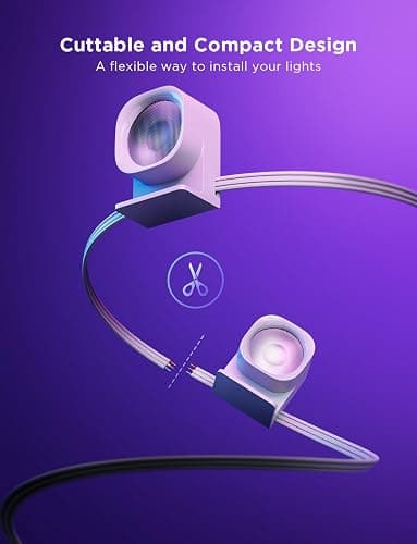 Govee RGBIC String Downlights, Smart LED String Lights Works with Alexa, Color Changing Indoor Wall Light Fixture for Party, Music Sync, 9.8ft with 15 LEDs, White thumbnail 7