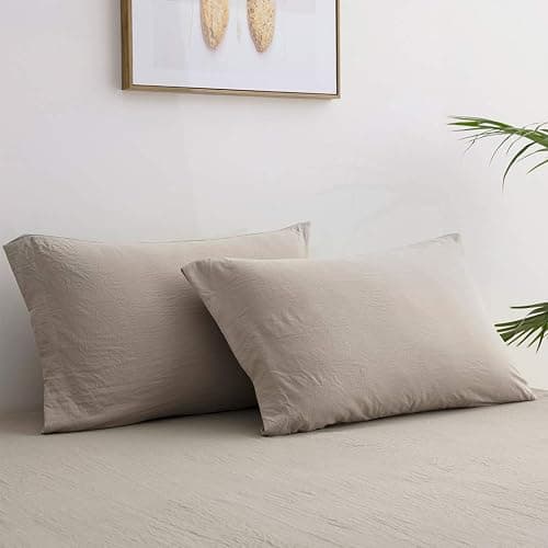 Lanest Housing Twin XL Sheet Set, 2400 Thread Count Soft Deep Pocket Microfiber Sheets, College Dorm Sheets, 3 Pieces Taupe Bedding Sheet & Pillowcases Sets thumbnail 3